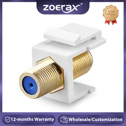 Inserto Jack trapezoidale coassiale ZoeRax da 10 pezzi, inserto Jack Keystone RG6 placcato in oro connettori Keystone di tipo F