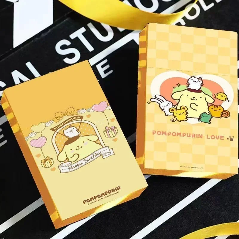 Sanrio Pompom Purin Cute Kawaii Style Flip Universal Cigarette Box Hidden Cigarette Artifact Wholesale Gift for Boyfriend