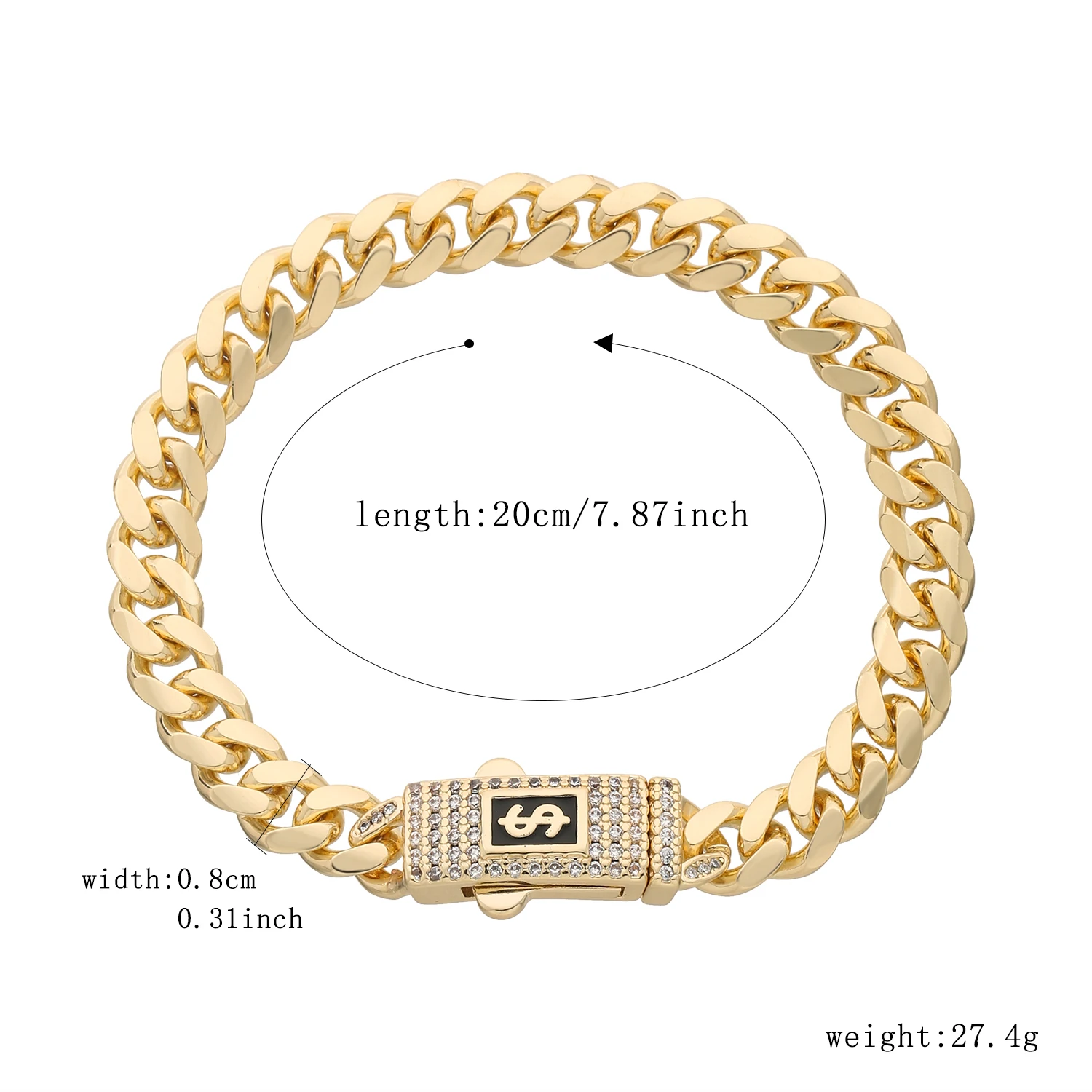 Fashionable New Vct Dollar Design Chain 6mm 10mm 25cm 60cm Hip Hop Unisex Style Free Delivery