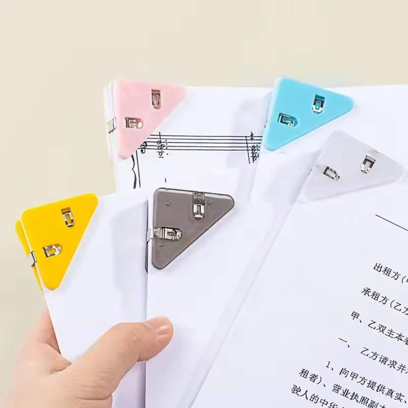 3/5pcs Transparent Triangular Book Clip Test Paper Classification Folder Office Stationery File Storage And Organizing Folder