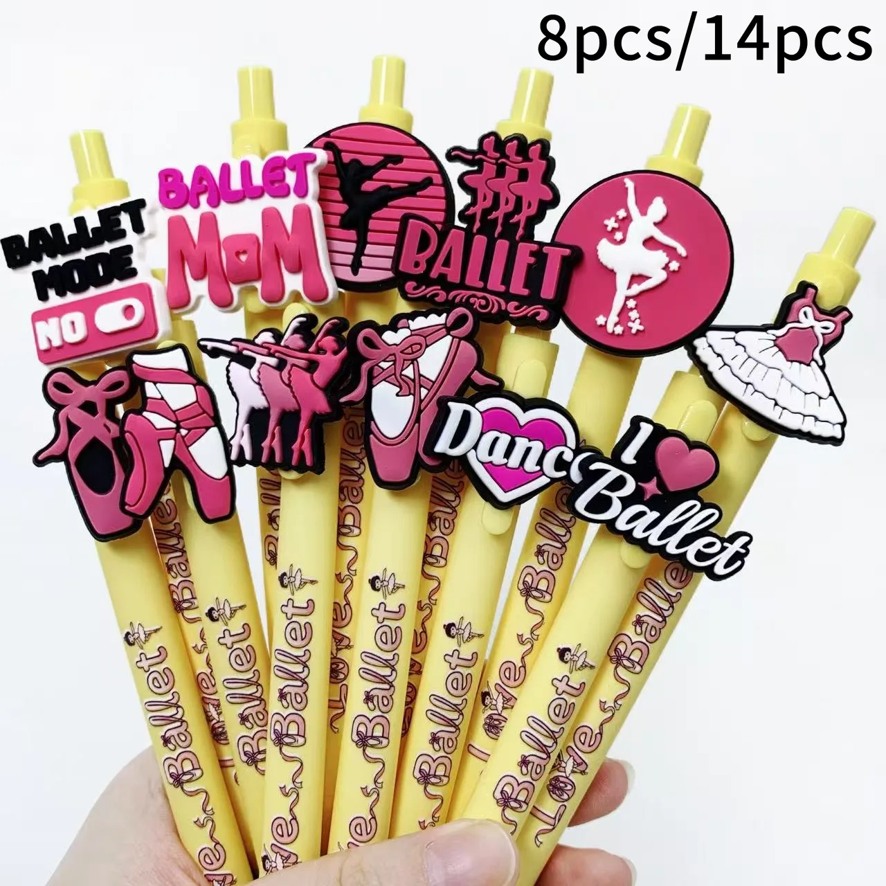 

8pcs/14pcs Ballet Pointe Shoe Shaped Ballpoint Pens - Dance Themed Creative Retractable Signing Pens