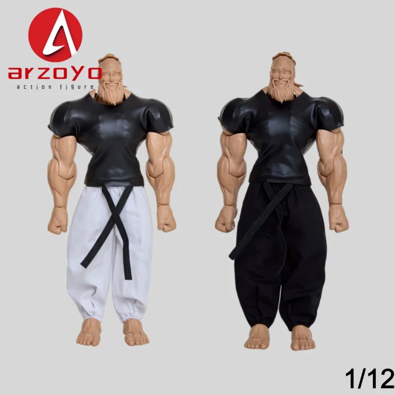 

1/12 Scale Kung Fu Tight T-shirt Lantern Pants Clothes Model for 6'' Romankey USM003 Super Strong Male Soldiers Action Figure
