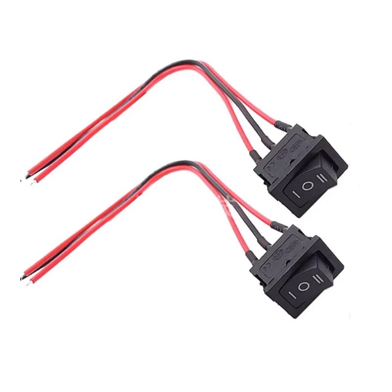 10PCS KCD1 ship type switch with line 13*21MM warping switch 2 pin 3 pin 4 pin 6 pin 2 gear 3 gear power switch line length 20CM