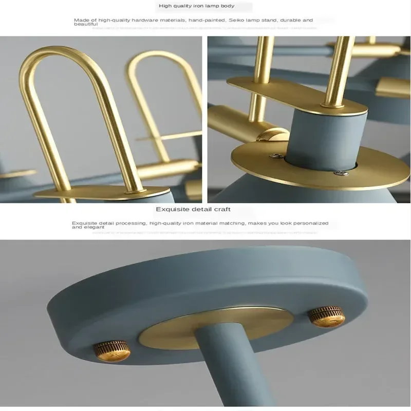 Multi-color 3/6/8 Chandelier Lamp for Bedroom Kitchen Living Room Modern LED  Nordic  Horn Cover Pendant Decorative