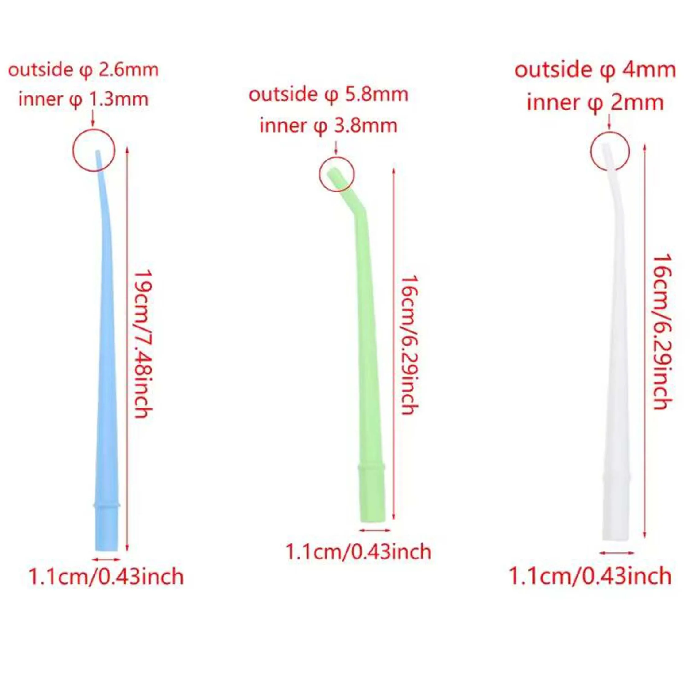 25pcs Disposable Dental Saliva Ejector Surgical Suction Tips Long Slim Type Dentistry Clinic Strong Suction Tube Dentist Tools