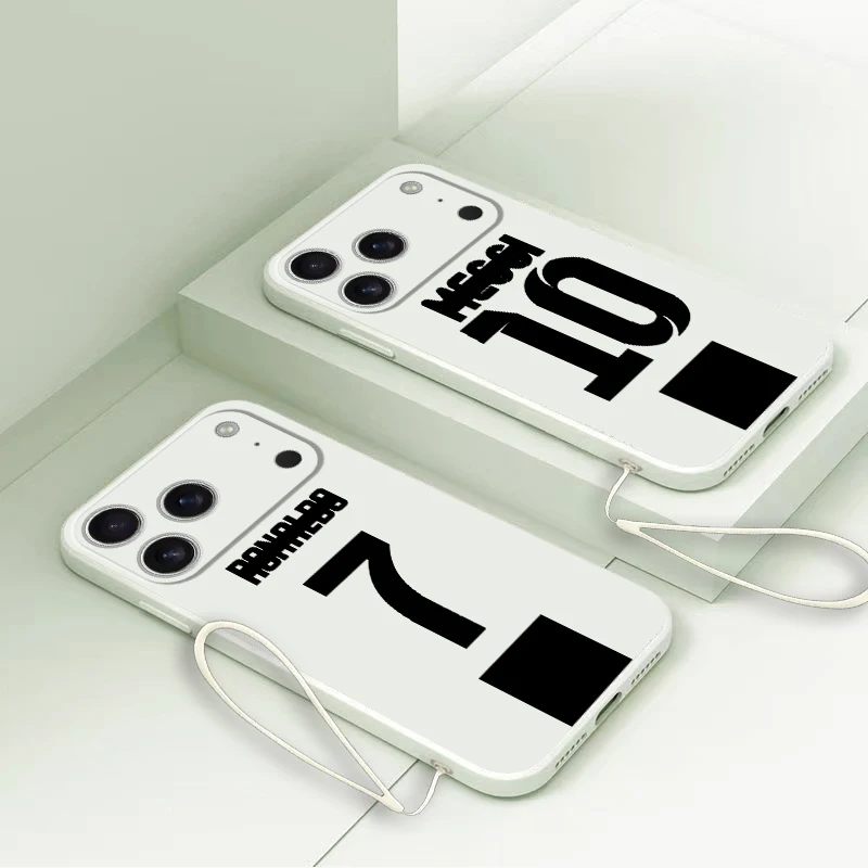 Soft Cover Telefoonhoesje voor Apple iPhone 17 Air 7 8 16 14 15 Plus 11 12 13 Pro Max 16e XR XS Voetbal Nummer 10 7