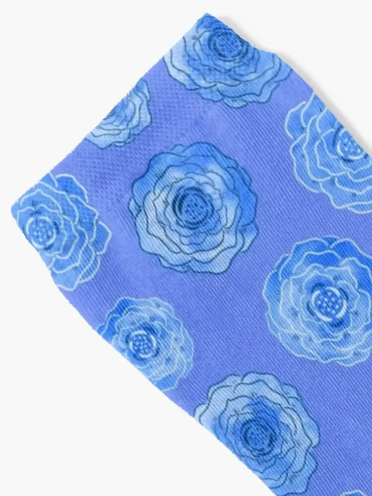 Stylized Blue Roses Socks summer Thermal man winter sport Women Socks Men's