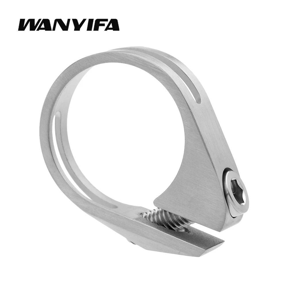 Wanyifa 34.9mm/31.8mm Titanium Bicycle Seat Post Clamp MTB Bike Saddle Seat Post Clamp