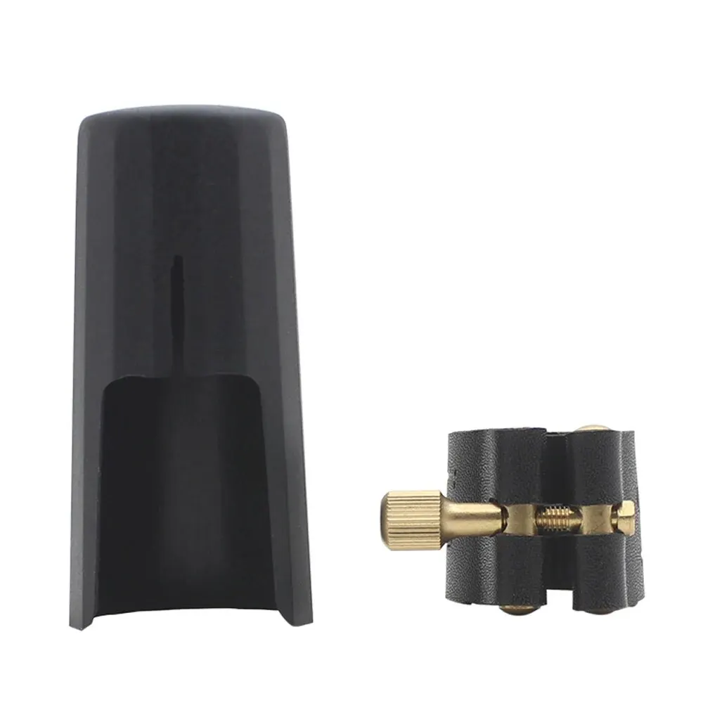 Alto Soprano Tenor Saxophone Clarinet Mouthpiece Ligature And Cap Sax Leather Buckle Clamp\\Clip Woodwind Instrument Accessories