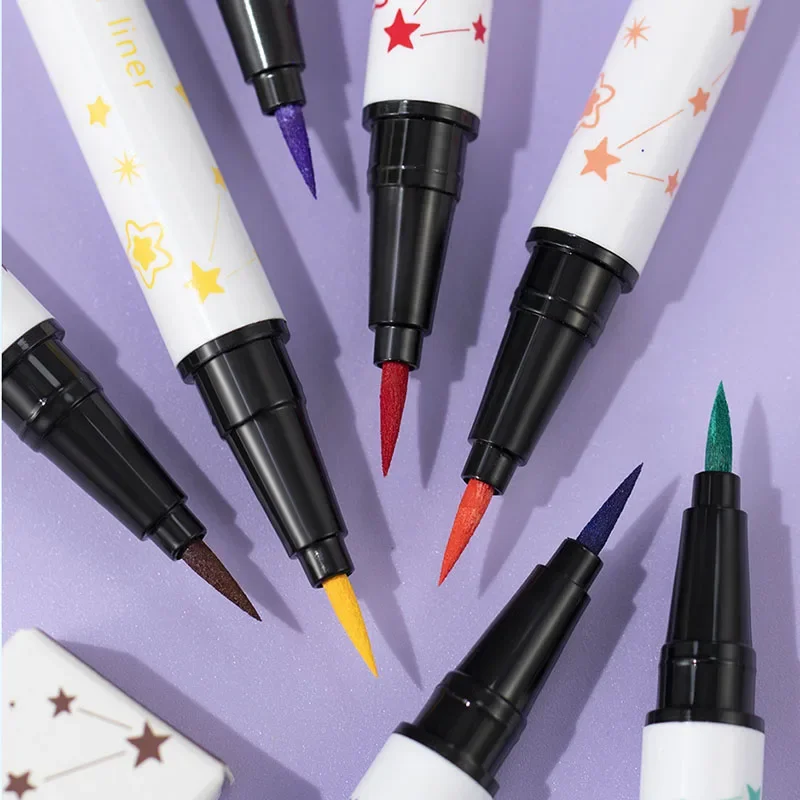 Waterproof 12 Colours Colourful Eyeliner Liquid Matte Liquid Eyeliner Pen Long Lasting Green Yellow Purple Blue White Eye Liner