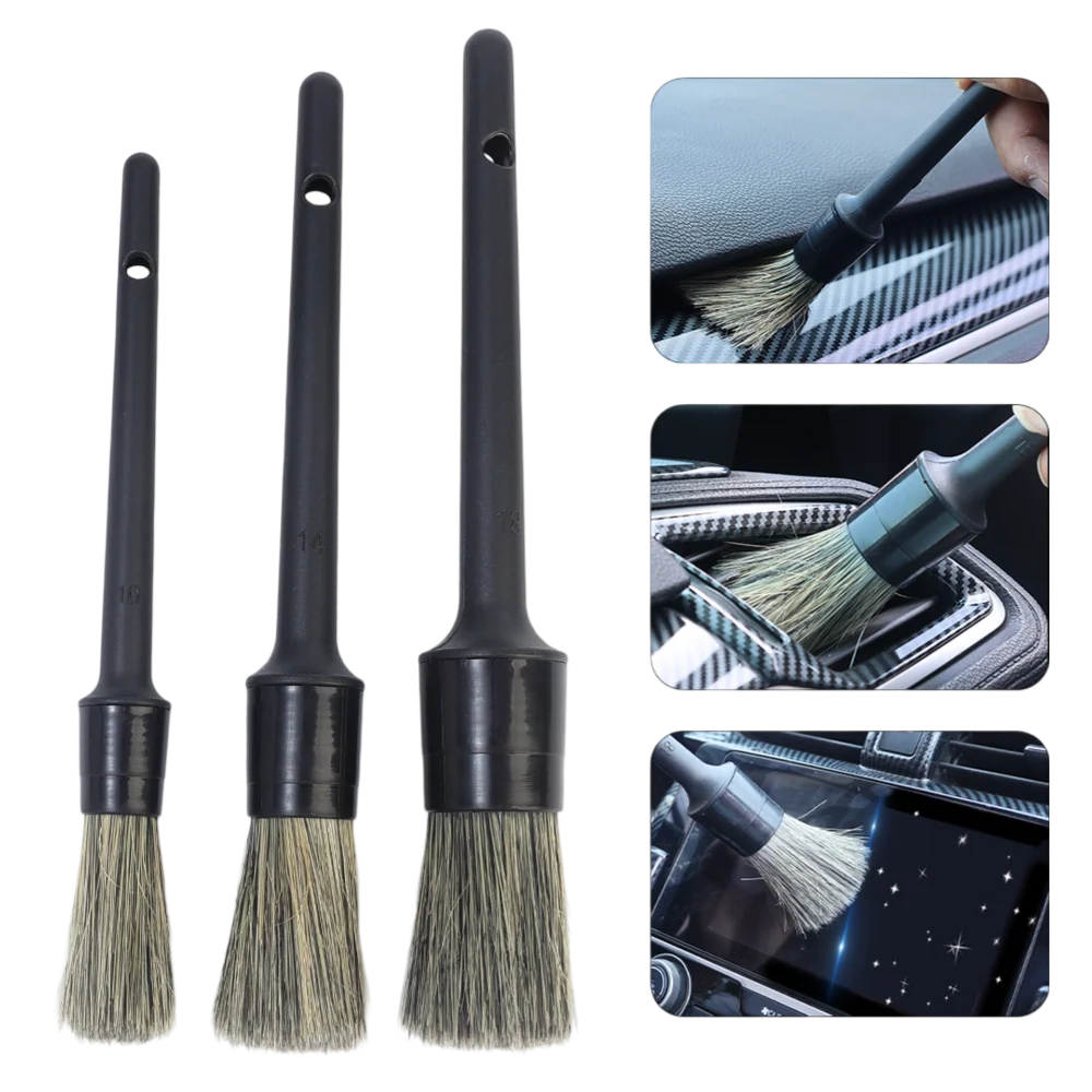 Car Interior Cleaning Brush Set Auto Air Outlet Conditioning Vents Mixed Bristle Brush Wheel Hub Brush Engine Gap Detail Brushes