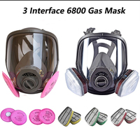 3-17 in 1 Combination 3 Interface 6800 Gas Mask 6001/6002/6004 Filter 2091 With 5N11 Filter Cotton Spraying Painting Dustproof