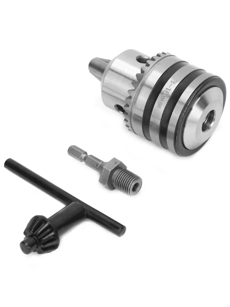 3.0-16MM 1/2-20UNF  Adapter Kit Key Type Drill Chuck with Hex Head Adapter Drill Chuck with Key Electric Drill Chuck