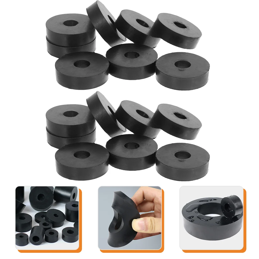 16 Pcs Rubber Isolation Pad Mechanical Shock Absorber Black Grommets Washer Fan Vibration Suppression