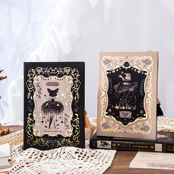 Quaderno retrò serie gotica Design classico Pagina a colori Illustrazione Diario con copertina rigida Blocco note Young Rrtists