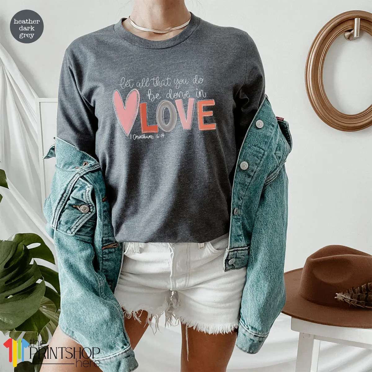 Let All That You Do Be Done in Love Slogan Women T-shirt Valentine's Day Love Confession Female Shirt 2024 Voguish Valentine Tee