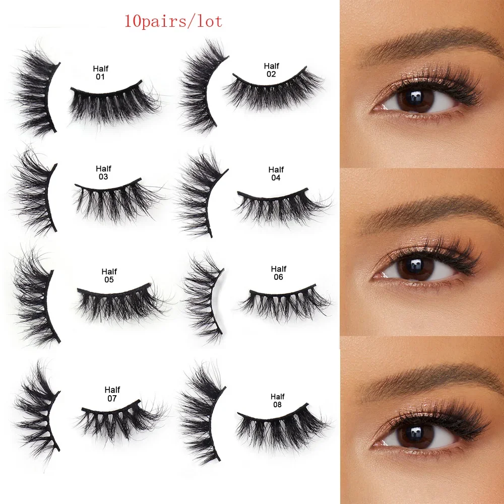 10pairs Half Eyelashes Foxy Eyes Soft Half Eye Lash 3D Mink Lashes Wispy Natural Eyelashes Eyelashes Extension Makeup Tool