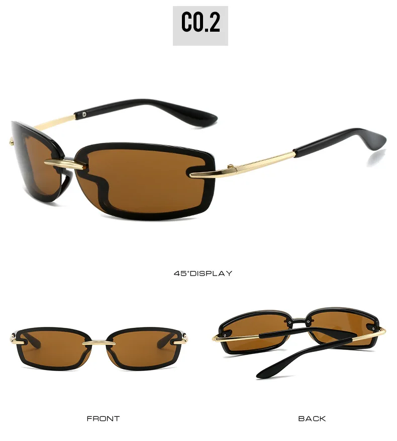 Coole randlose y2k Sonnenbrille für Frauen neue Steampunk Brille Trend Punk Shades Brillen Unisex Outdoor Brillen uv400 – Detail 10