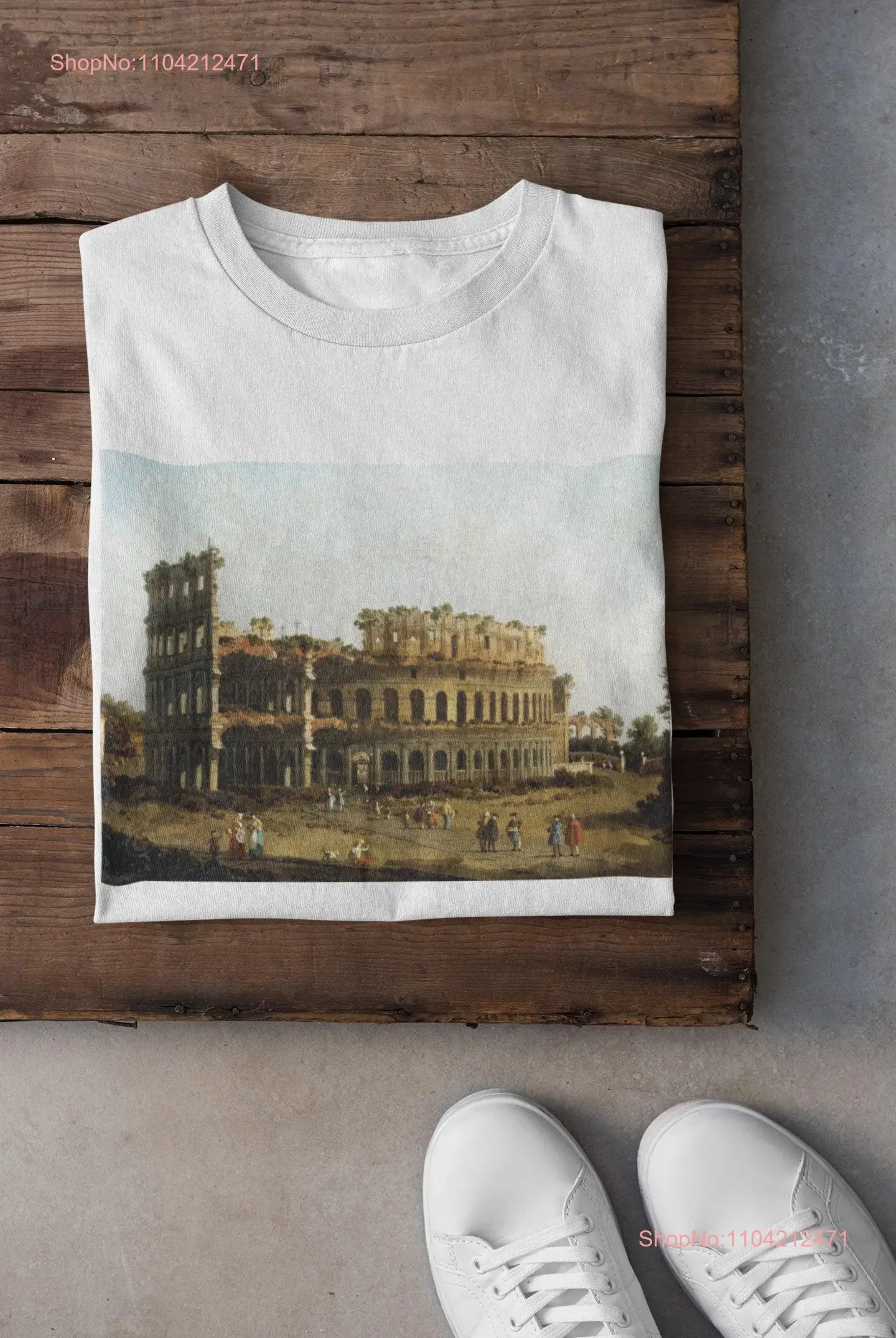 Coliseum 1697 1768 Canaletto Giovanni Antonio Canal picture  T Shirt Art lovers tee long or short sleeves