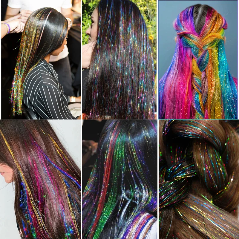 Vibrant Rainbow Sparkling Women's Hair Tie - Multi Color Sparkling Hair Strap | Lightweight Hair Tie, Hair Accessories Synthetic