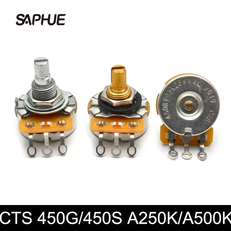 Potentiometers for Electric Guitars, CTS Pots, Log A or Linear, Brass or Aluminum Shaft, Volume Tone, 10Pcs