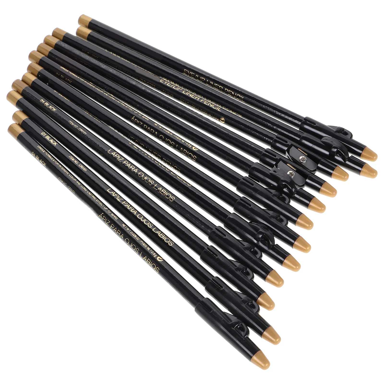 

12Pcs Portable Eyebrow Pencil Dual Use Waterproof Eyebrow Eyeliner Pencil Matte Finish Builtin Sharpener Women Makeup Brow Pen