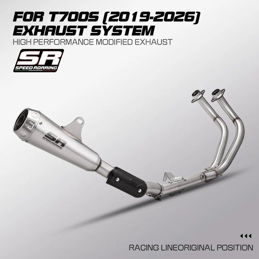 

Подходит для мотоциклов T700, T700S, T148: полный комплект выхлопной системы из нержавеющей стали (2019-2026 гг.)