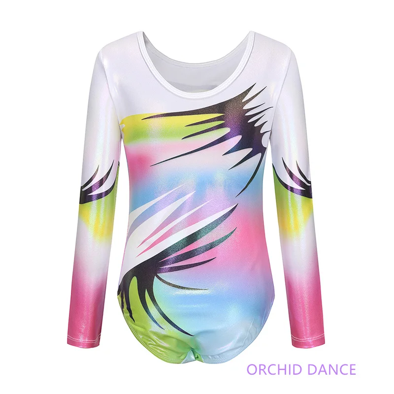 Vendita calda di alta qualità Molti disegni Full Size Bambini Ragazze Bambini Maniche lunghe Artistico Ginnastica ritmica Body Costumi