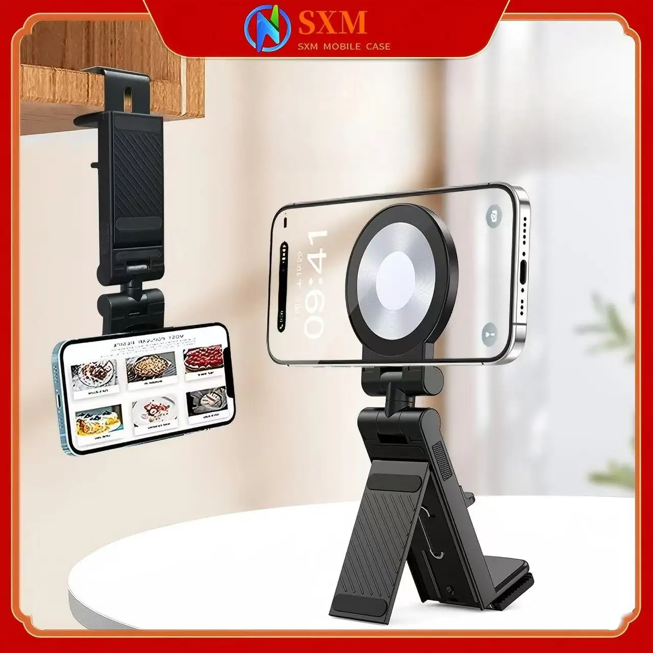 

Многофункциональный держатель для мобильного телефона, дорожная магнитная настольная подставка, регулировка, вращение и складывание.