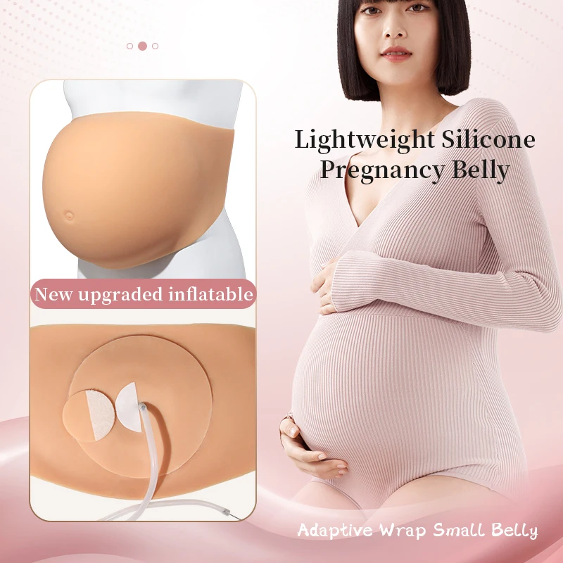 LERVANLA Inflatable Skinless Silicone Belly Lightweight  Fake Pregnant Belly Props Transformation  Unisex Belly Oversized Twins