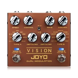 JOYO R-09 VISION Modulation Multi Effects Guitar Pedal Dual Channel Stereo Input and Output 9 Effects Guitar Pedal