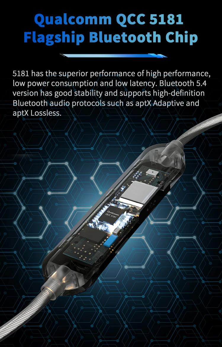 BGVP M4 am Hals montiertes Bluetooth5.4-Kopfhörerkabel MMCX/0,78 mit Mikrofon, kompatibel mit Vollformat-Dekodierung LDAC/Aptx/Aptx HD/AAC/SBC/ – Detail 8
