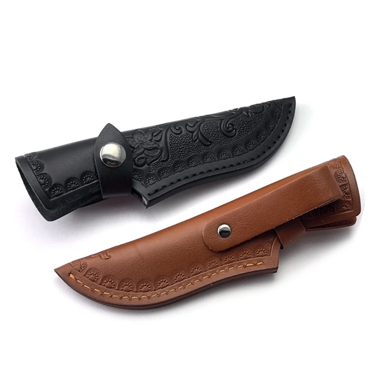 1PC  Cowhid Layer Cow Leather Outdoor Fixed Blade Knife Scabbard Sheath Cowhides Holster Tool Replacement Sheath Holder Pants