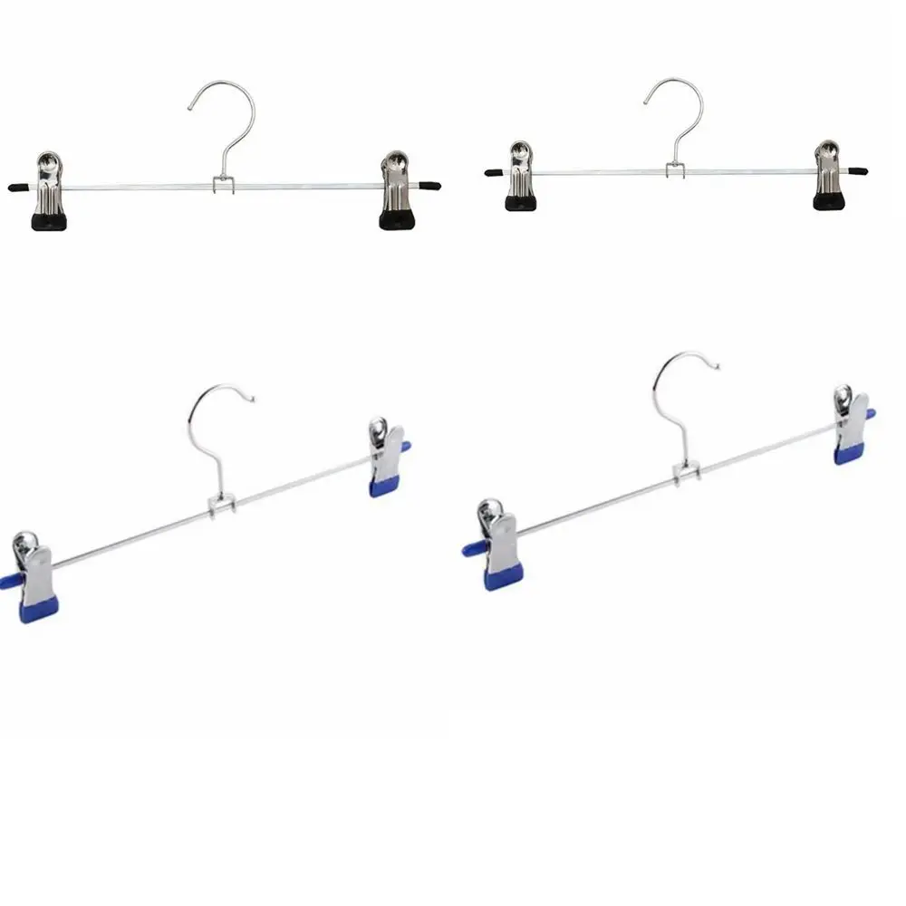 2pcs Portable Stainless Steel Pants Hangers Multi-functional Adjustable Bras Hangers Space-Saving Underwear Hanger Dorm Use