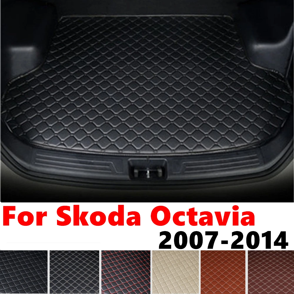 Car trunk mat for Skoda Octavia 2014 2013 2012 11-2007 Rear Cargo Liner Protect Cover Interior Accessories Tail Boot luggage Pad