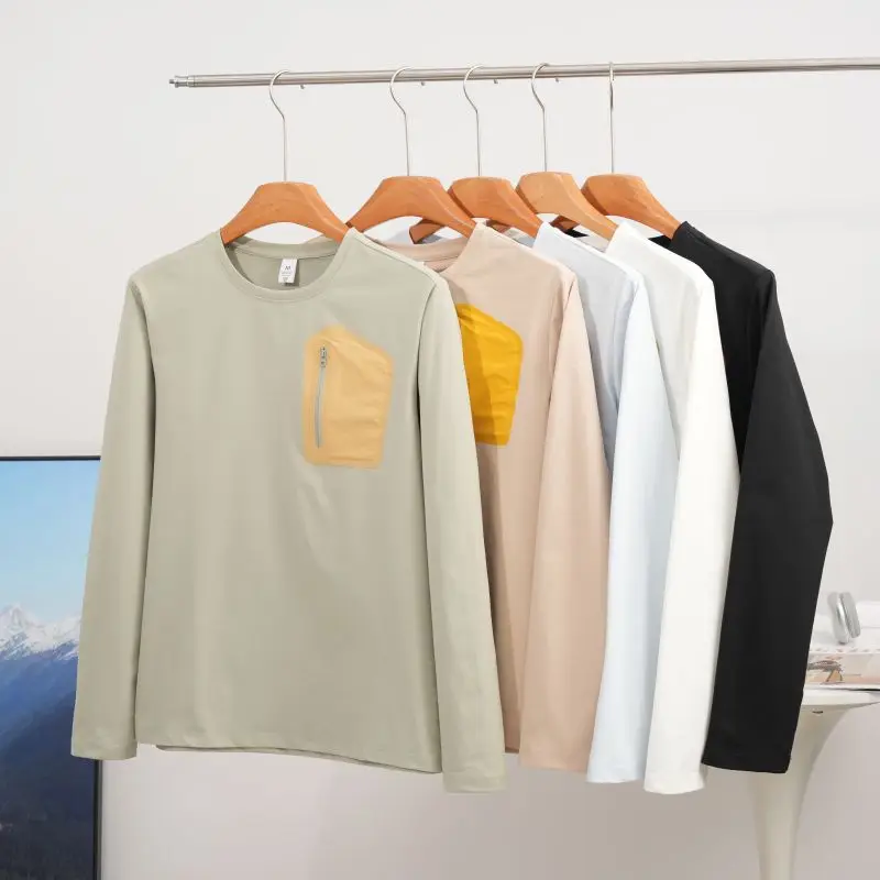 2026 Herbst Bergsportmode, Angler-Baumwoll-Feeling, Schnelltrocknendes Langarm-T-Shirt, Basisschicht für Laufen und Fitness – Detail 16