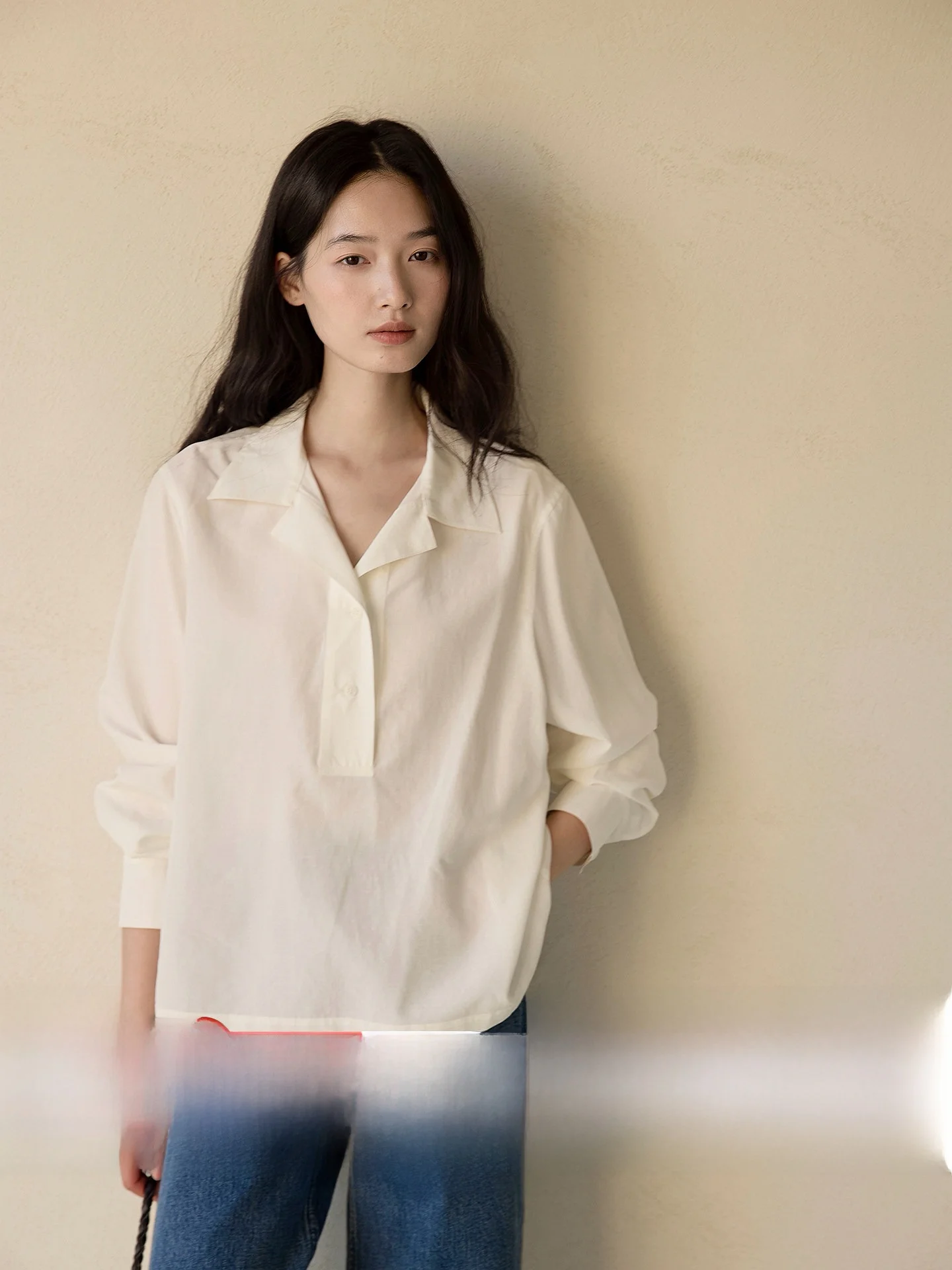 

Женская повседневная рубашка свободного кроя с длинным рукавом GINNKEE из французского шелкового льняного материала с воротником-стойкой, дышащая