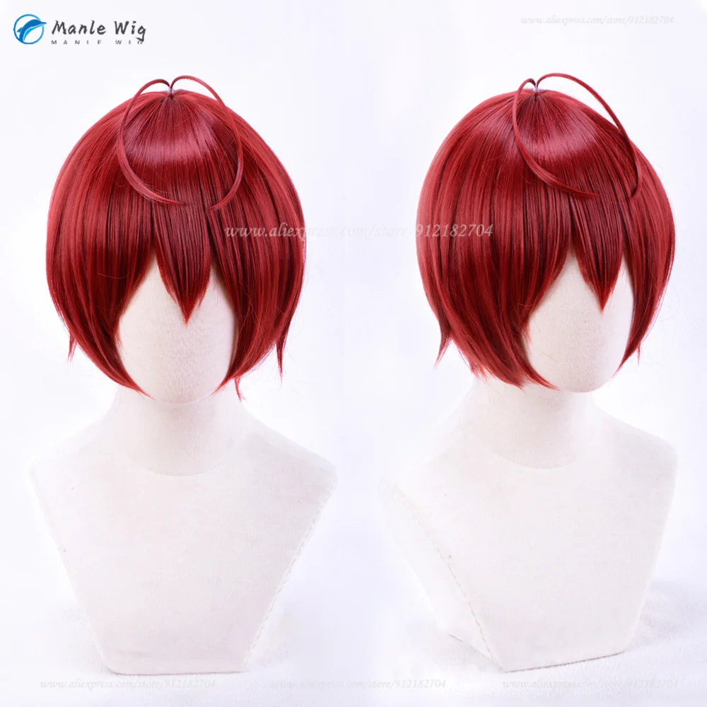 

High Quality Riddle Rosehearts Cosplay Wig Riddle Red Anime Short Wigs Heat Resistant Synthetic Hair Halloween Wigs + Wig Cap