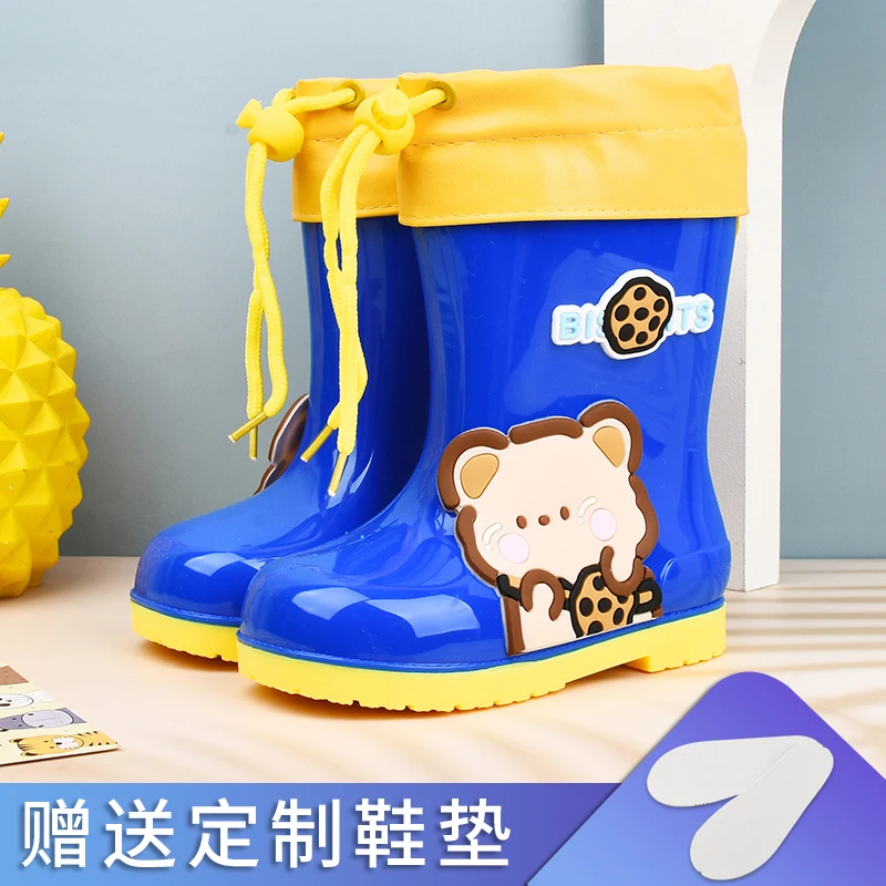 Waterproof and Non Slip Baby Rain Boots for Boys and Girls, Plush and Detachable Water Shoes