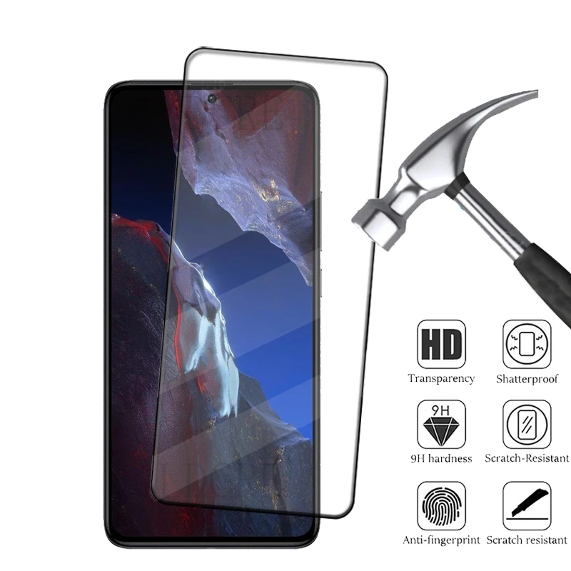 4Pcs For Poco F5 Pro Glass Poco F5 Pro Tempered Glass 9H HD Protective Full Cover Glue For Screen Protector Xiaomi Poco F5 Pro