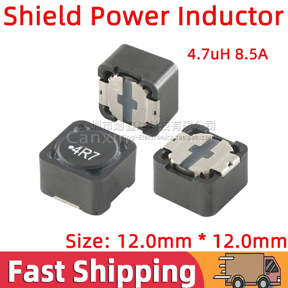 5pcs SMD SMT Shield Power Inductor Inductance 4R7 4.7uH 8.5A High Current Moulding Filter 12*12*8mm