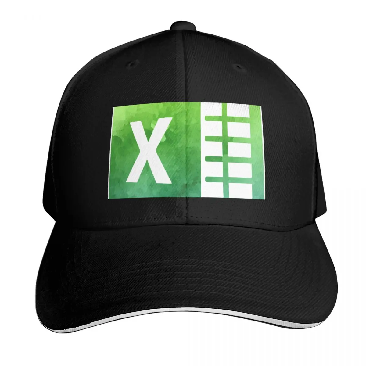 Watercolor Excel Logo Baseball Cap Adjustable Buckle Closure Moisture Wicking Quick Dry Curved Brim Classic Fit