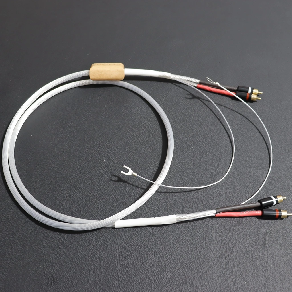 Nordost Audiophile LP Vinyl Record Tonearm Phonograph Cable Odin OCC silver conductor HiFi Audio RCA line with Ground Wire