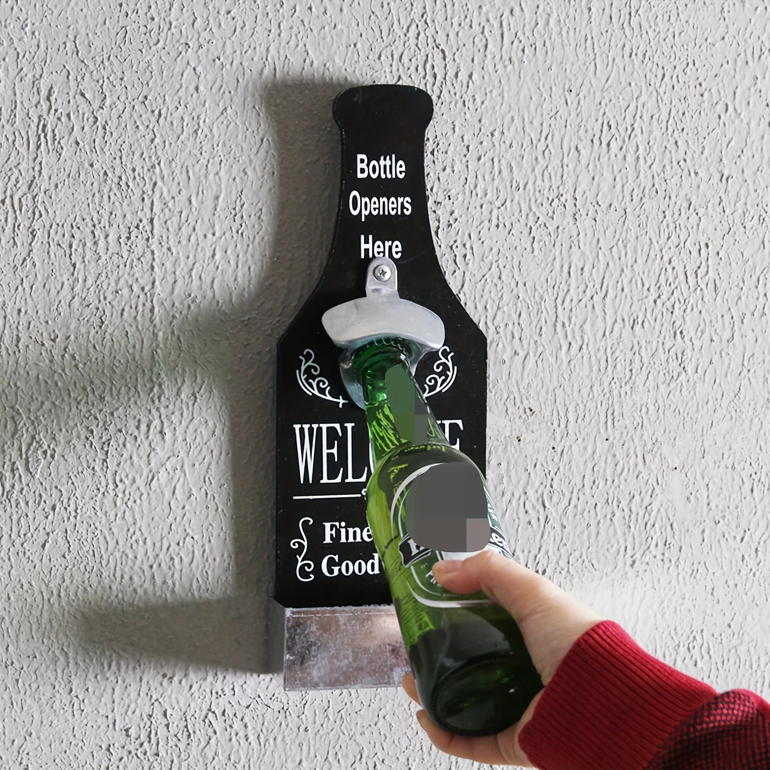 

"Handcrafted" 2-Pack Wooden Wine Bottle Opener - Wall-Mounted, Creative Decor & Beer Bottle Opener