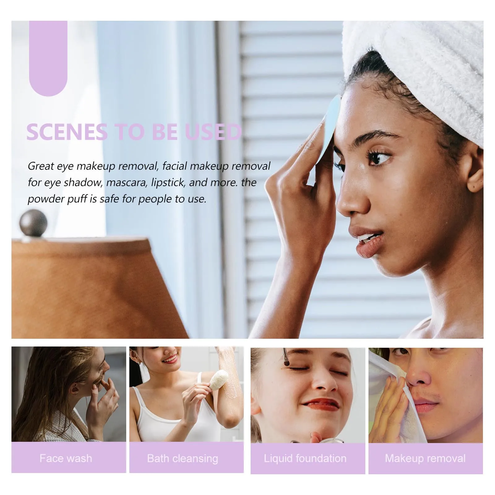 120pcs Face Cleaning Deep Cleansing Makeup Remover Sponge For Sensitive Skin Facial Cleaning Pad Beauty Supply Skincare