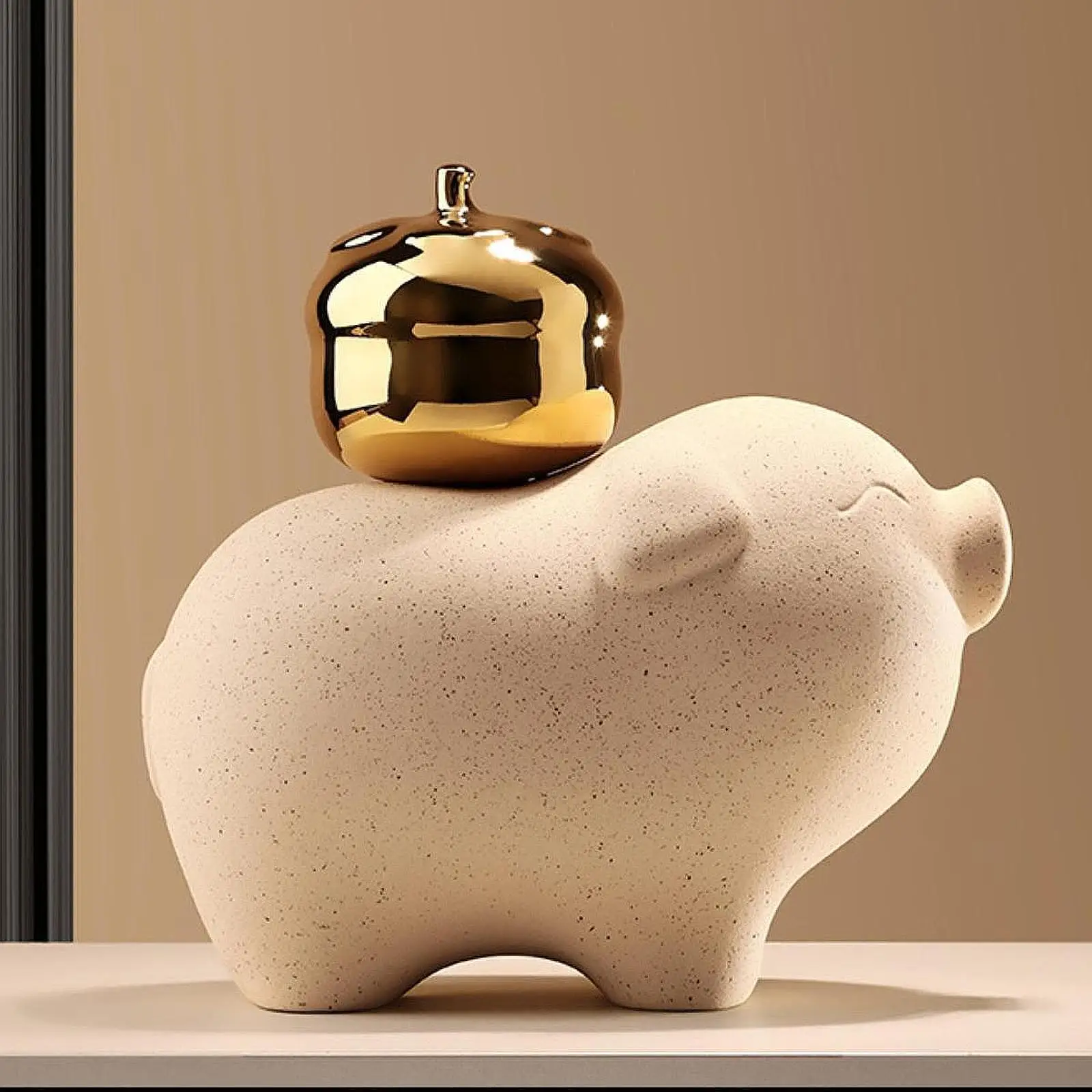 

Pig Statue Cute Adornment Chinese Fengshui Figurine for Office Desk Bedroom