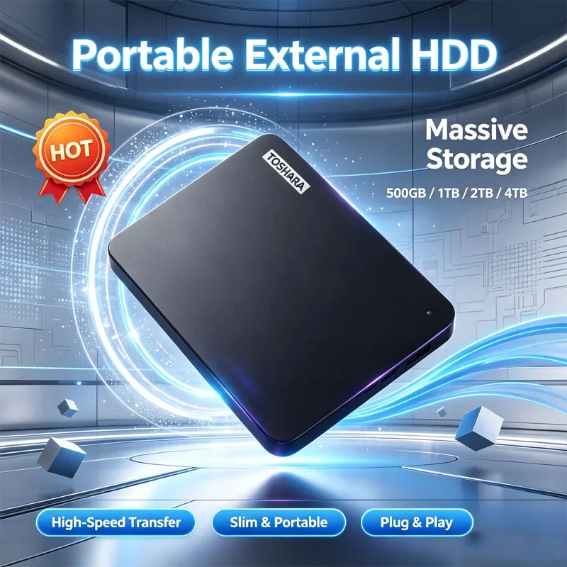 Small Black Portable Hard Drive High Speed USB 3.2 Gen1 500GB 1TB 2TB 4TB Compatible With Mac Pro Max