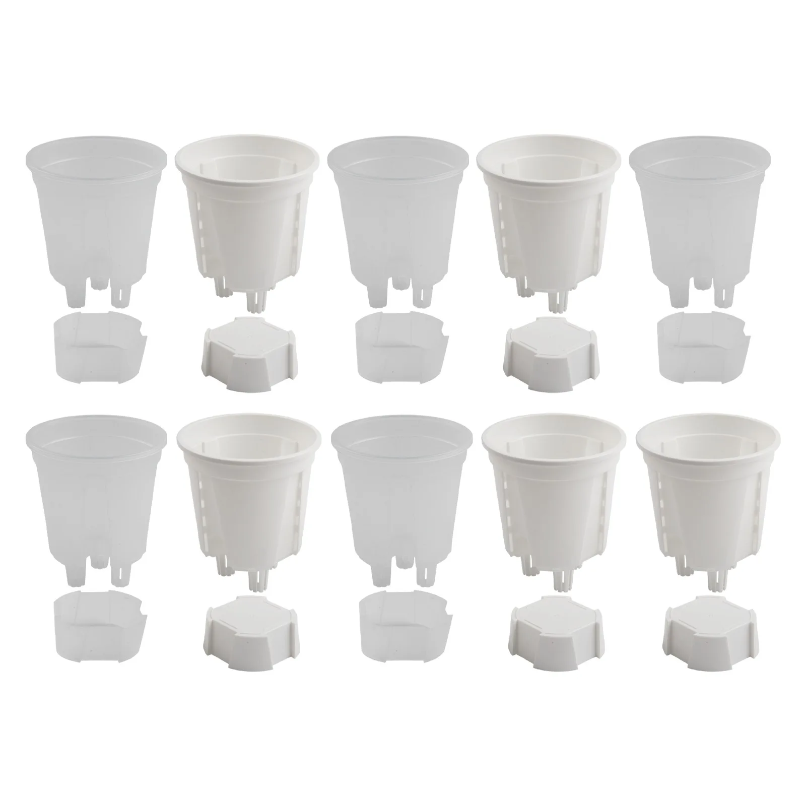 Self Watering Plastic Planters 10 Pack with Improved Drainage System Supporting Healthy Plant Growth and Flexible Build