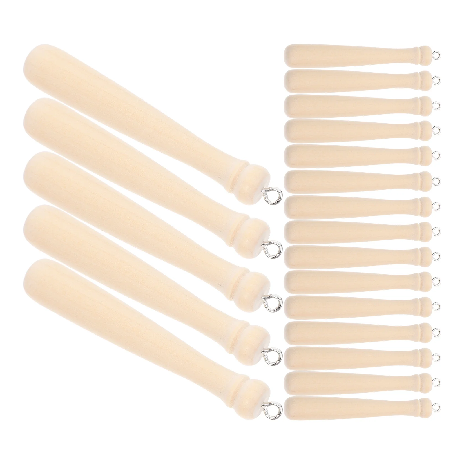 

20Pcs Mini Wooden Baseball Bats Charms Handmade Jewelry Craft Keychain Necklace Pendant Decorative Set Jewelry Making Charm