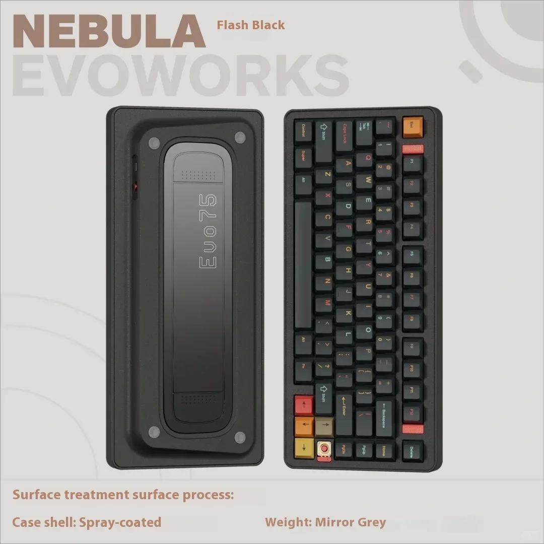 Evoworks Evo75 Black メカニカルキーボード Teclado Mecânico EvoWorks Evo75 Sem Fio 3 Modos